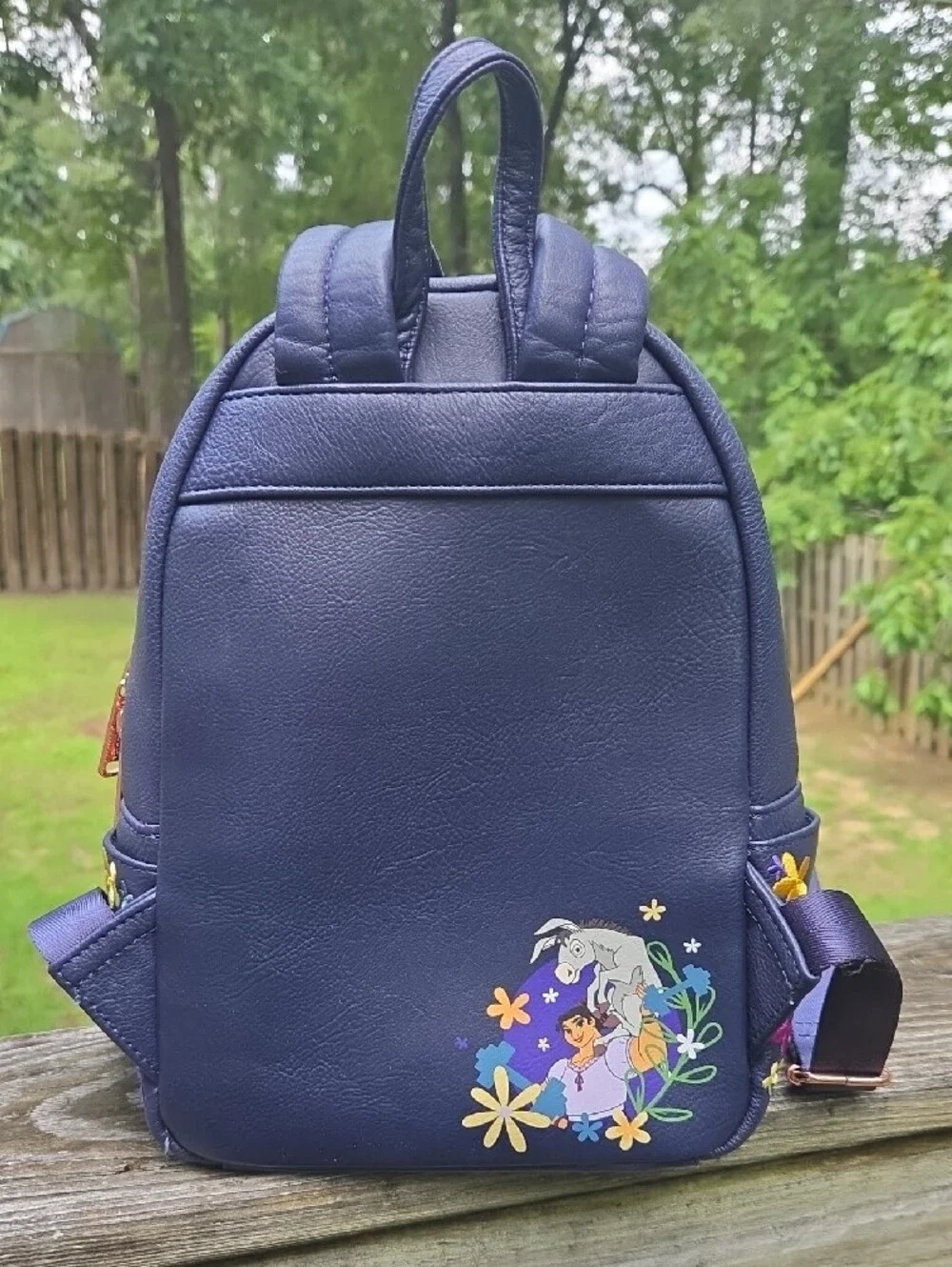 Loungefly Navy Floral 'Being Strong is Fabulous' Mini Backpack